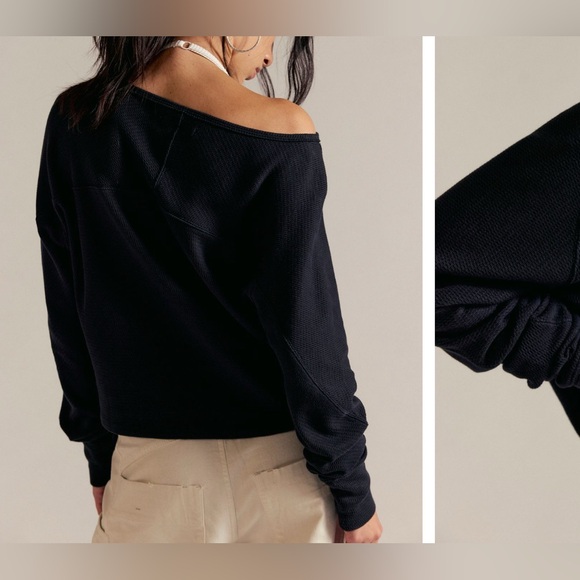 NWOT Free People We The Free Jess Long Sleeve - black - Large, XL - Picture 3 of 11